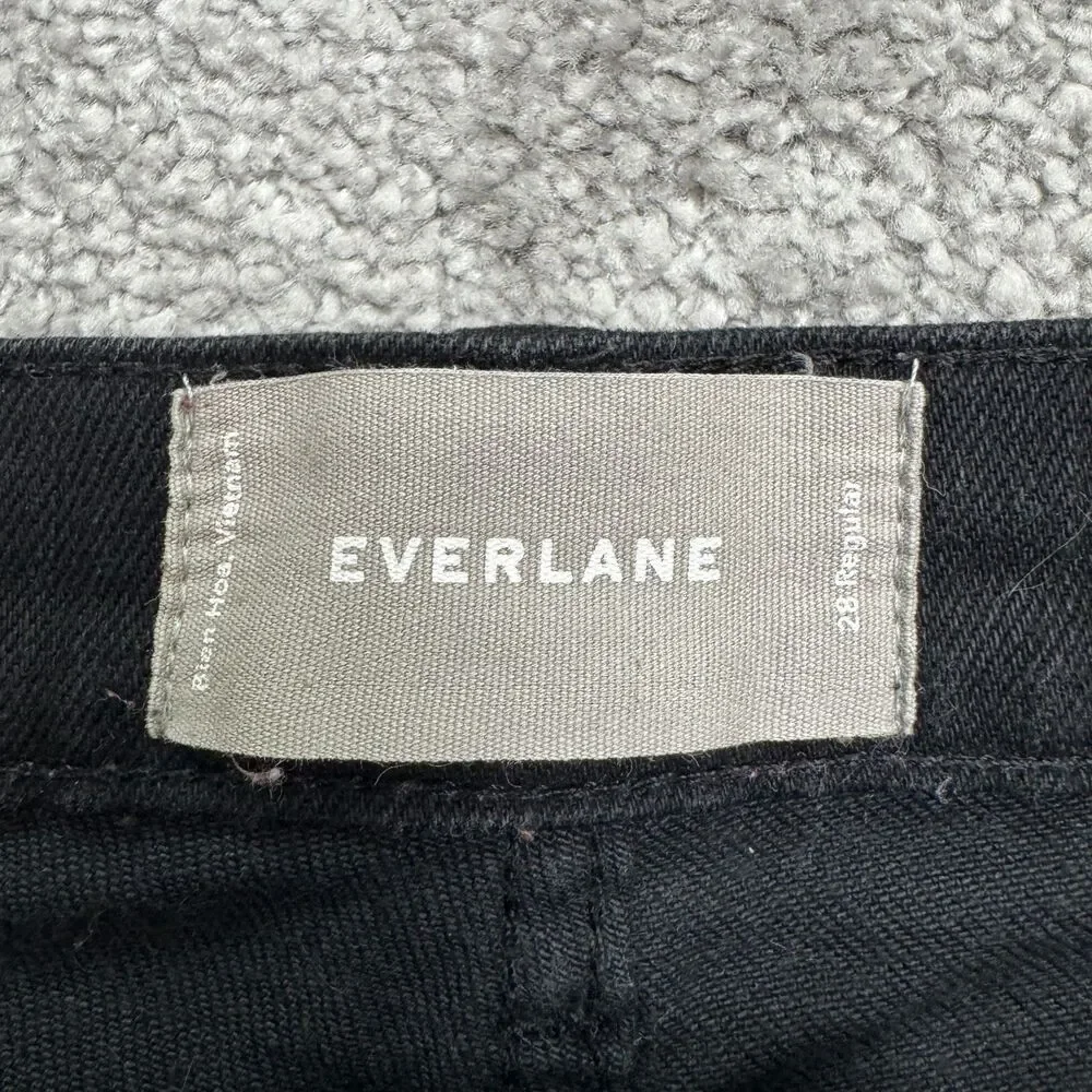 Everlane The High Rise Straight Leg Denim Jeans Mens 28 Regular Black Dark Wash